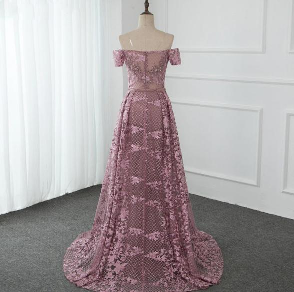 Mermaid Off The Shoulder Prom Dress With Overskirt Evening Gowns