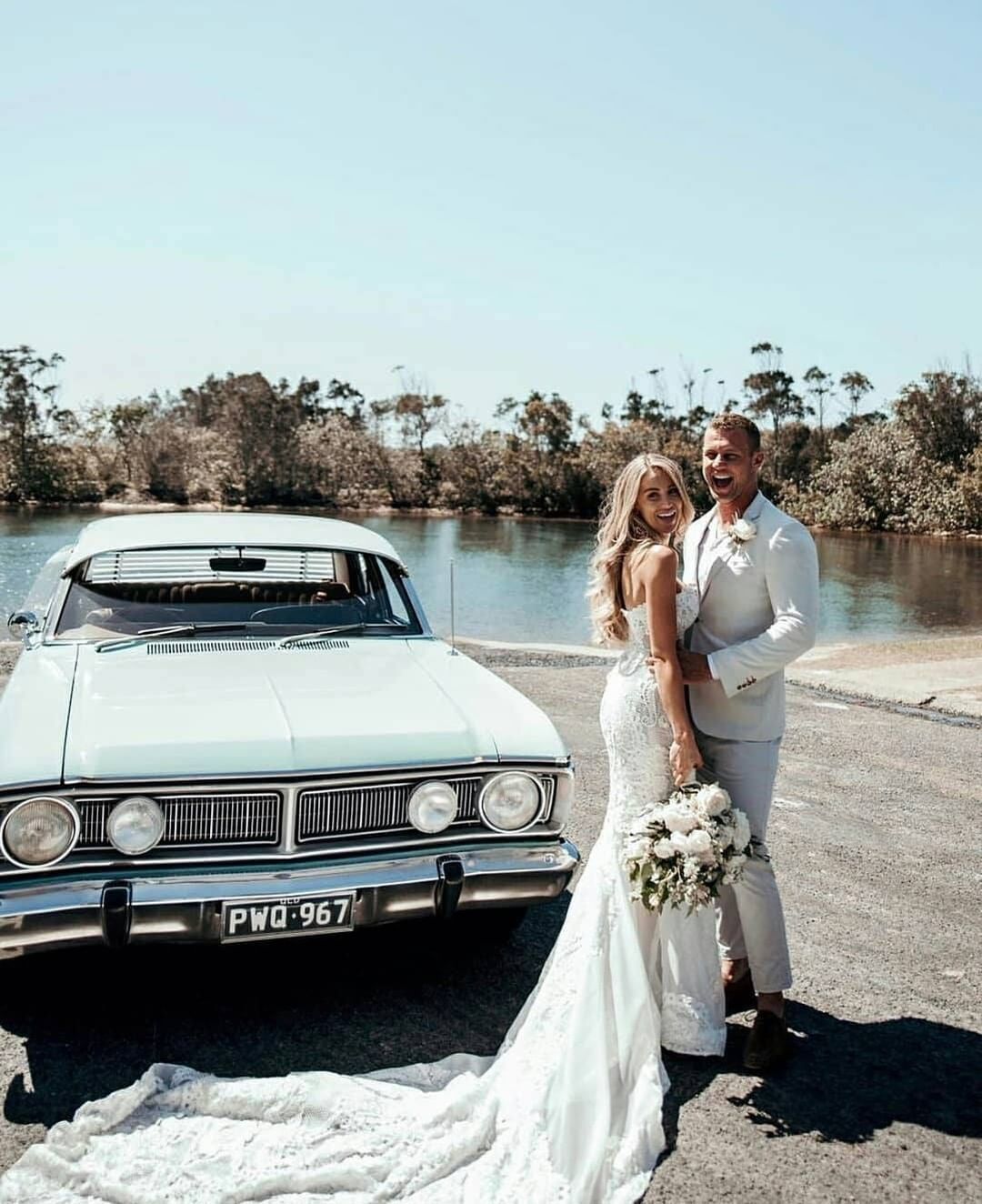 Mermaid Strapless Lace Wedding Dress With Champel Train