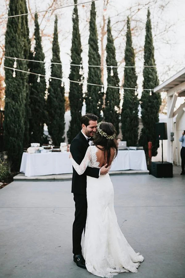 Mermaid V Neck Wedding Dress