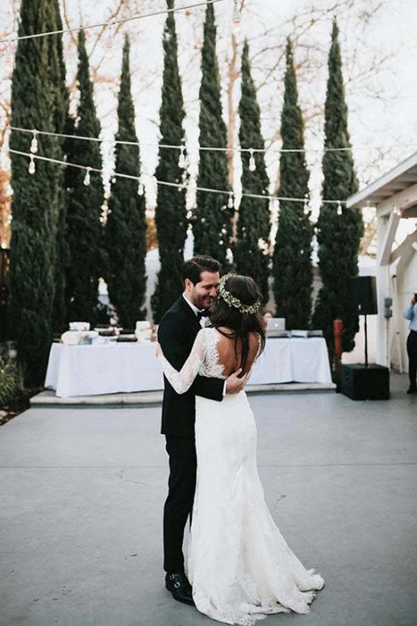 Mermaid V Neck Wedding Dress