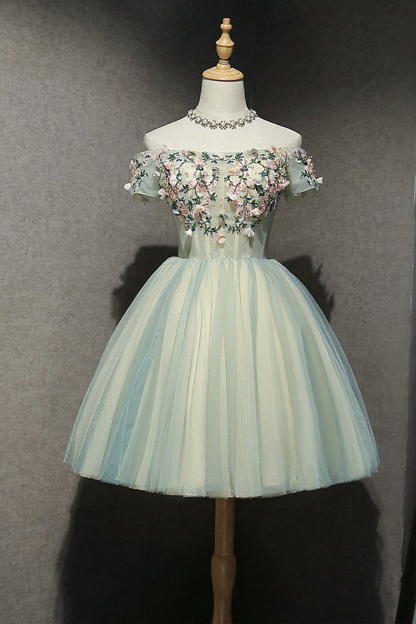 Off The Shoulder Tulle Homecoming Dress