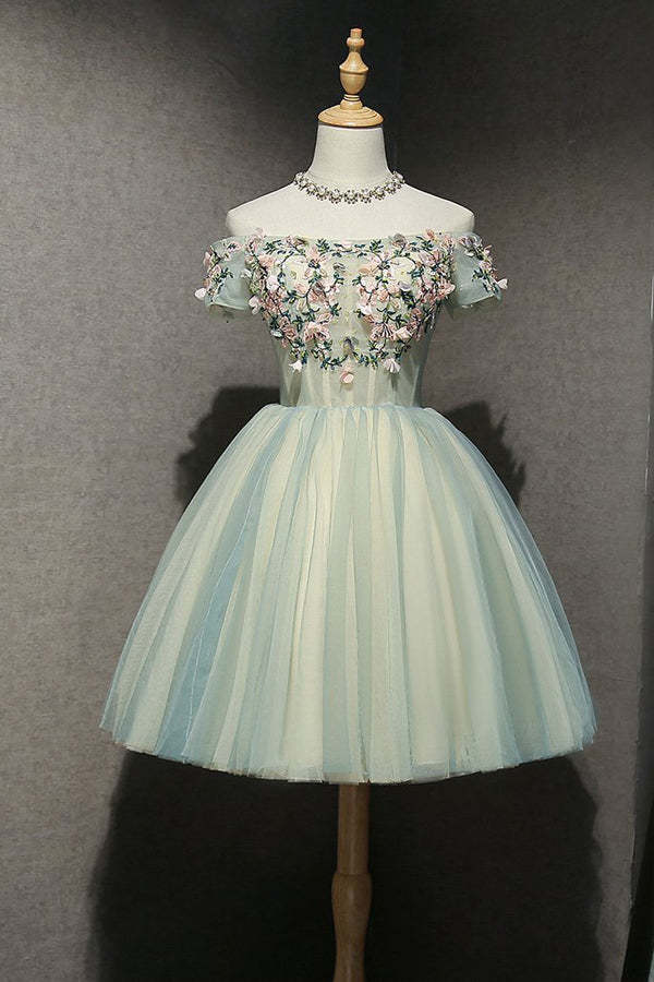 Off The Shoulder Tulle Homecoming Dress