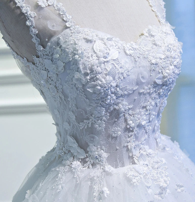 Puffy Sweetheart Homecoming Dress Lace Appliques Short Prom Dress