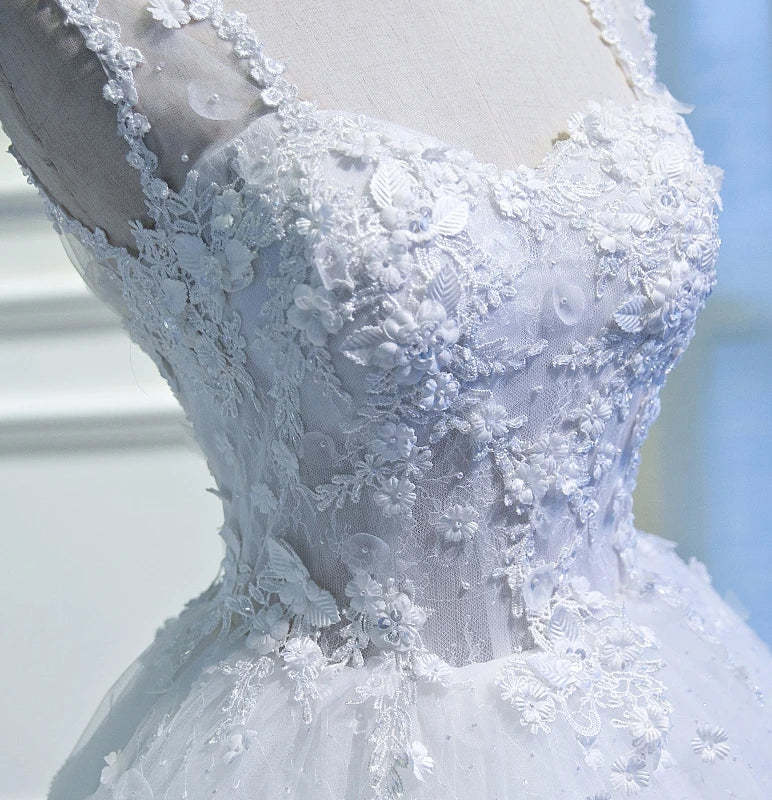 Puffy Sweetheart Homecoming Dress Lace Appliques Short Prom Dress