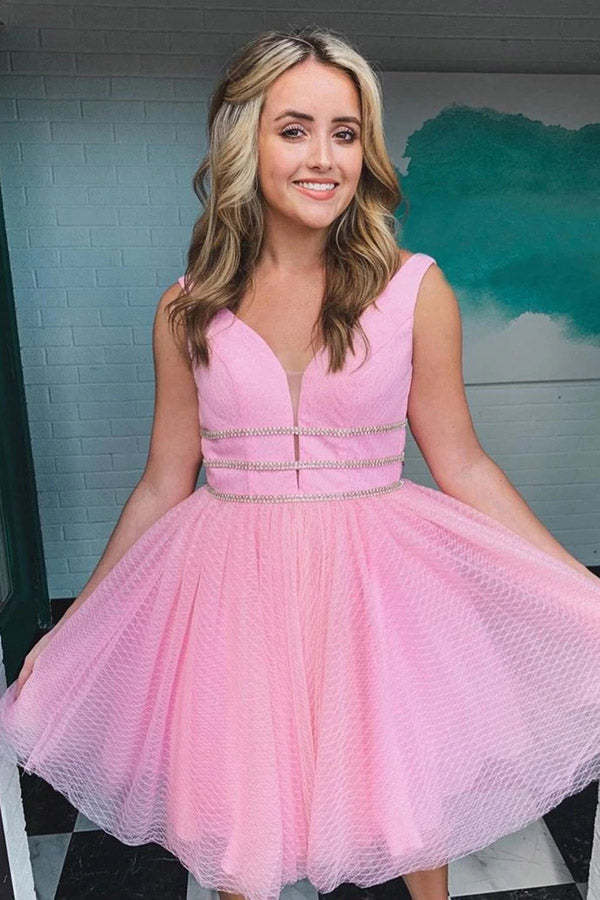 Purple Tulle A-line Homecoming Dress Graduation Dress
