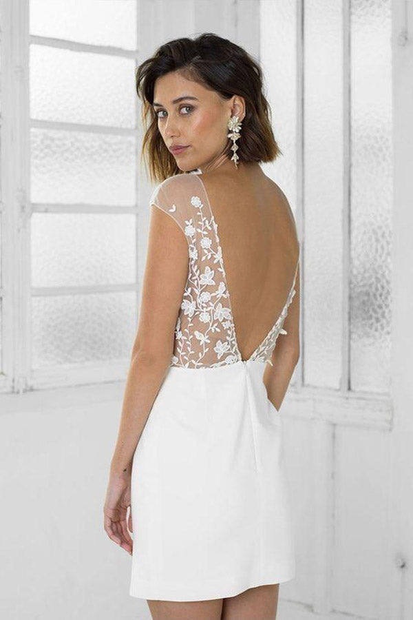 Sheath White Short Homecoming Dress
