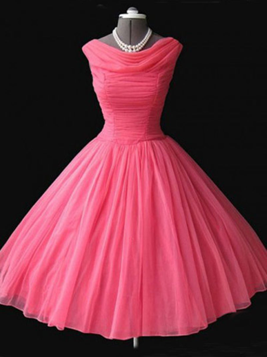 Simple A Line Turquoise/Coral Chiffon Short Prom Dresses, Turquoise/Coral Homecoming Dresses, Short Formal Dresses, Evening Dresses