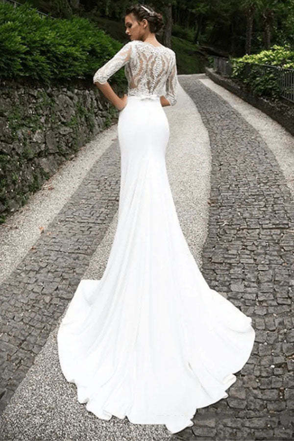 Two Piece Boho Lace Wedding Dresses
