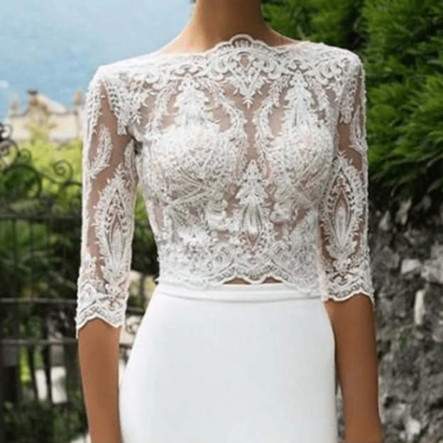 Two Piece Boho Lace Wedding Dresses