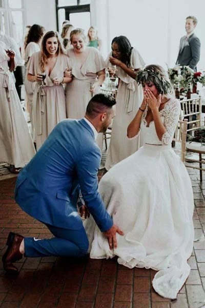 Two Piece Ivory Chiffon Wedding Dress 34 Sleeve Bridal Gown