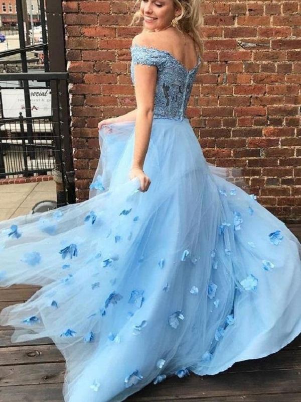 Two Piece Lace Junior Prom Dress With 3D Flowers
