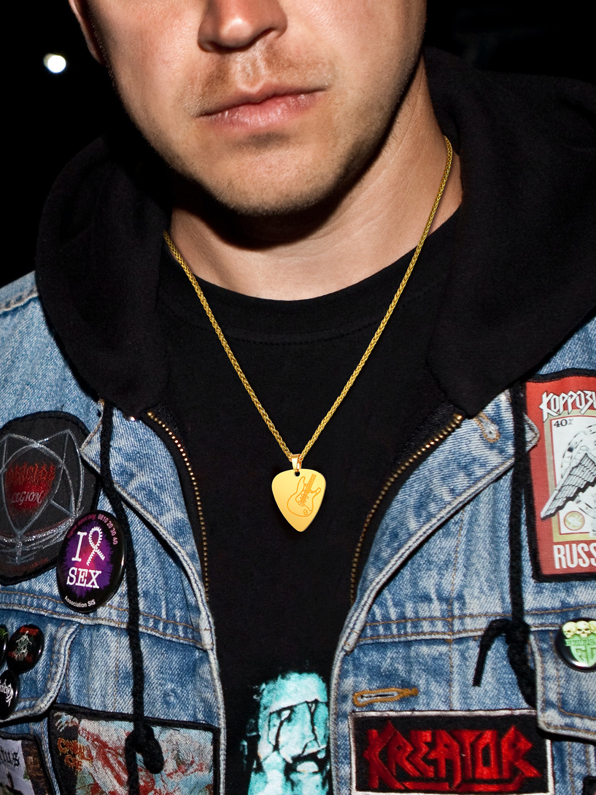 Guitar Pick Necklace Music Jewelry in 18K Gold