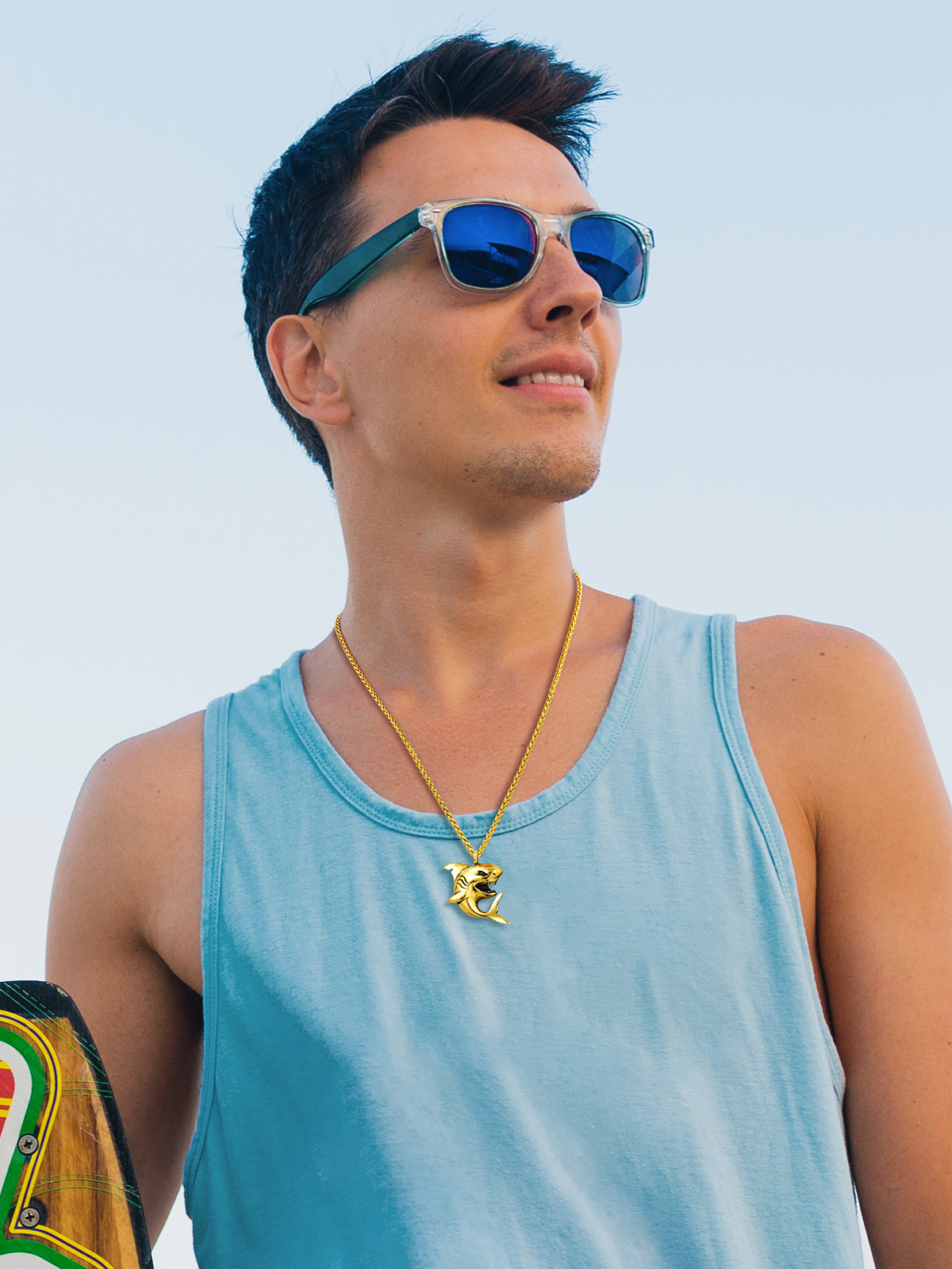 Shark Pendant Animal Jewelry in 18K Gold