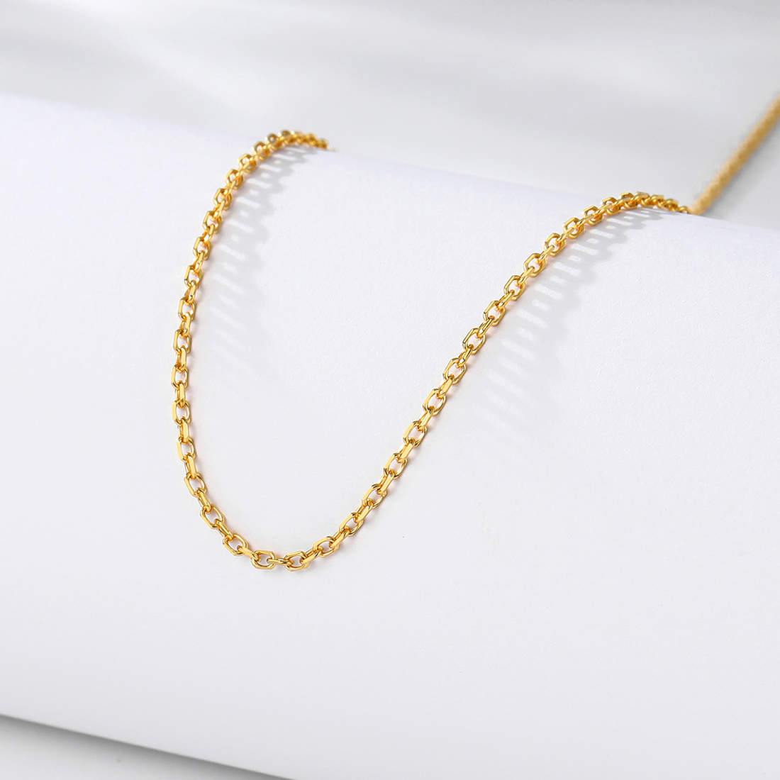 1.5mm Tiny Rolo Chain Necklace, Silver-01