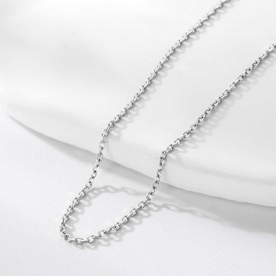 1.5mm Tiny Rolo Chain Necklace, Silver-02