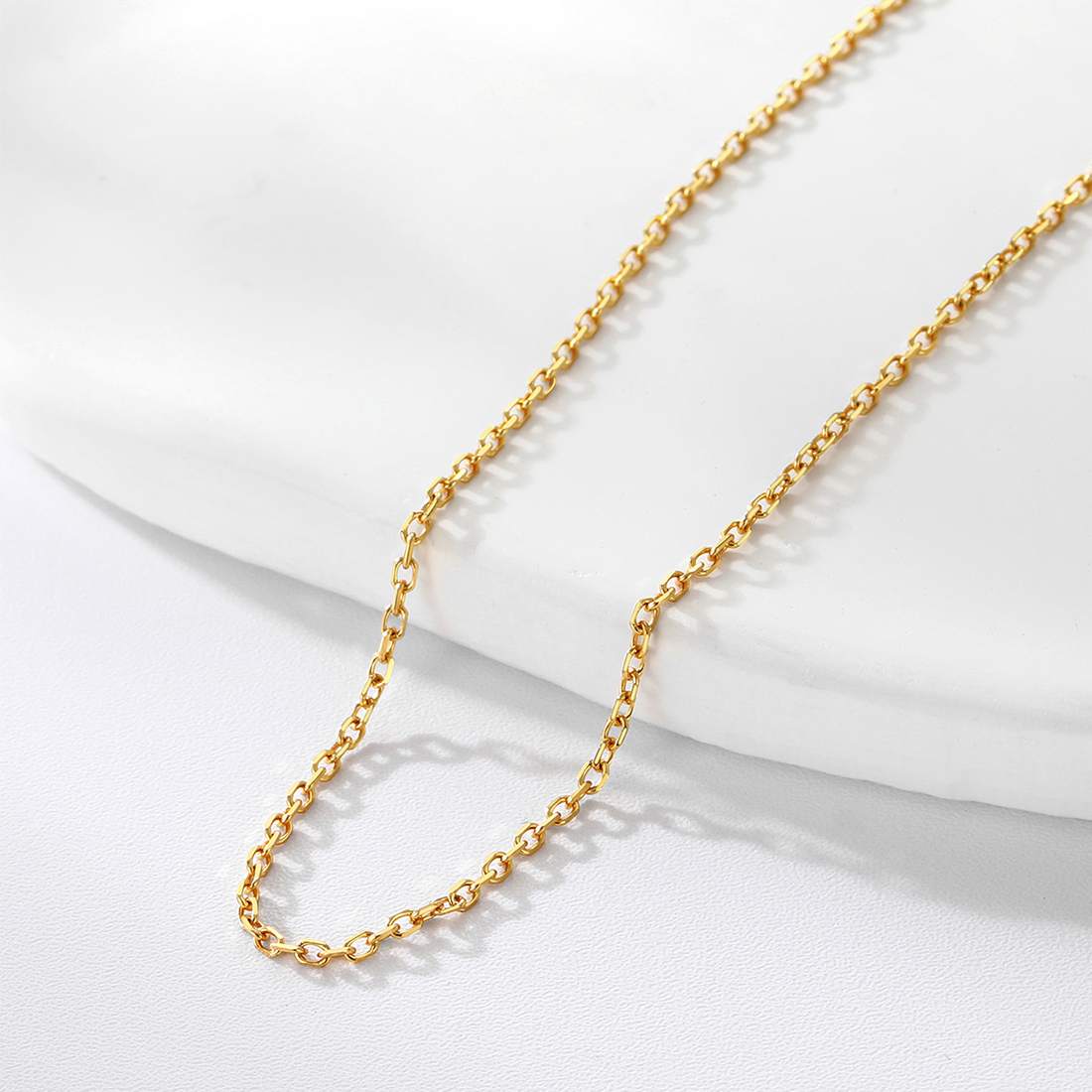 1.5mm Tiny Rolo Chain Necklace, Silver-02