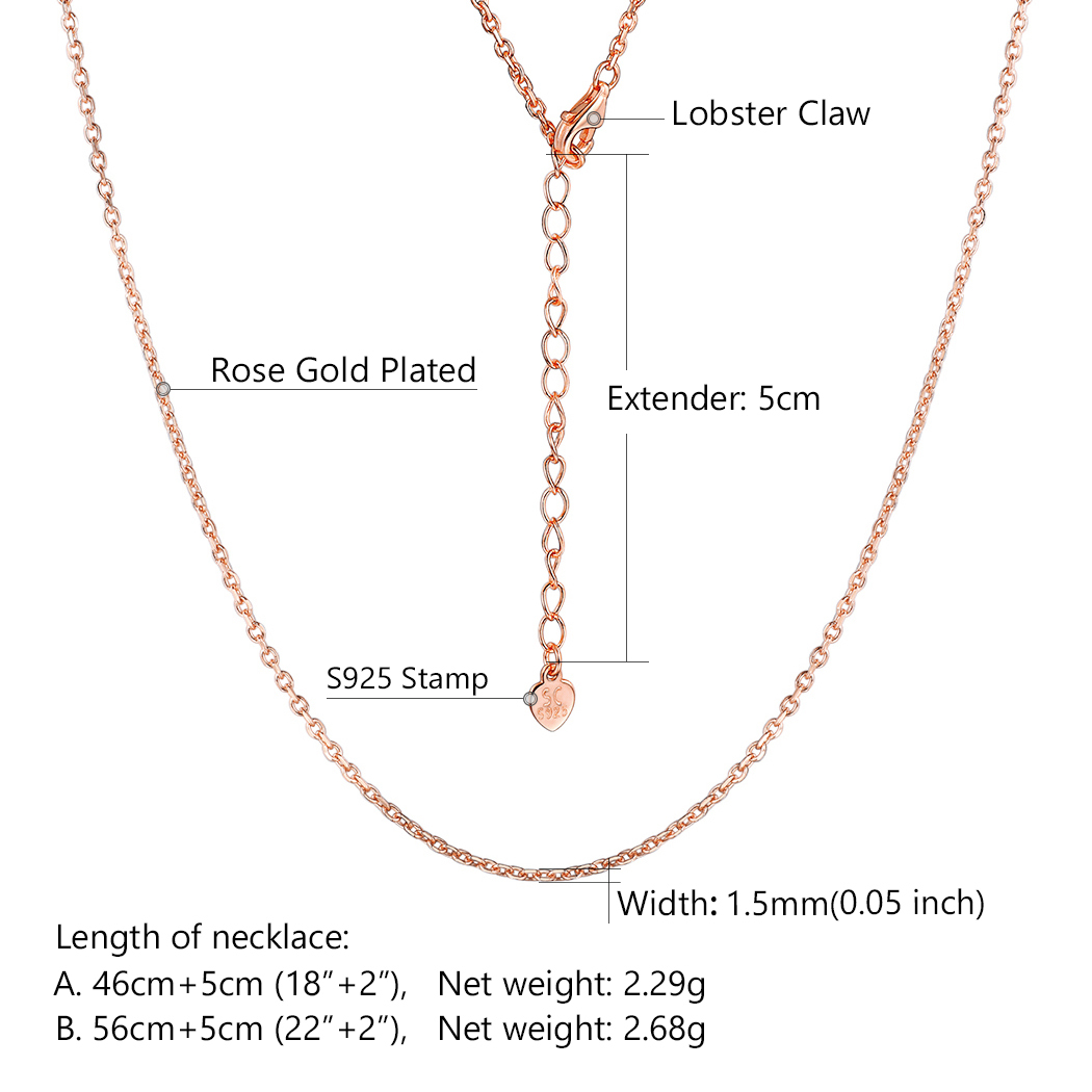 1.5mm Tiny Rolo Chain Necklace Details-Necklace Length, Weight