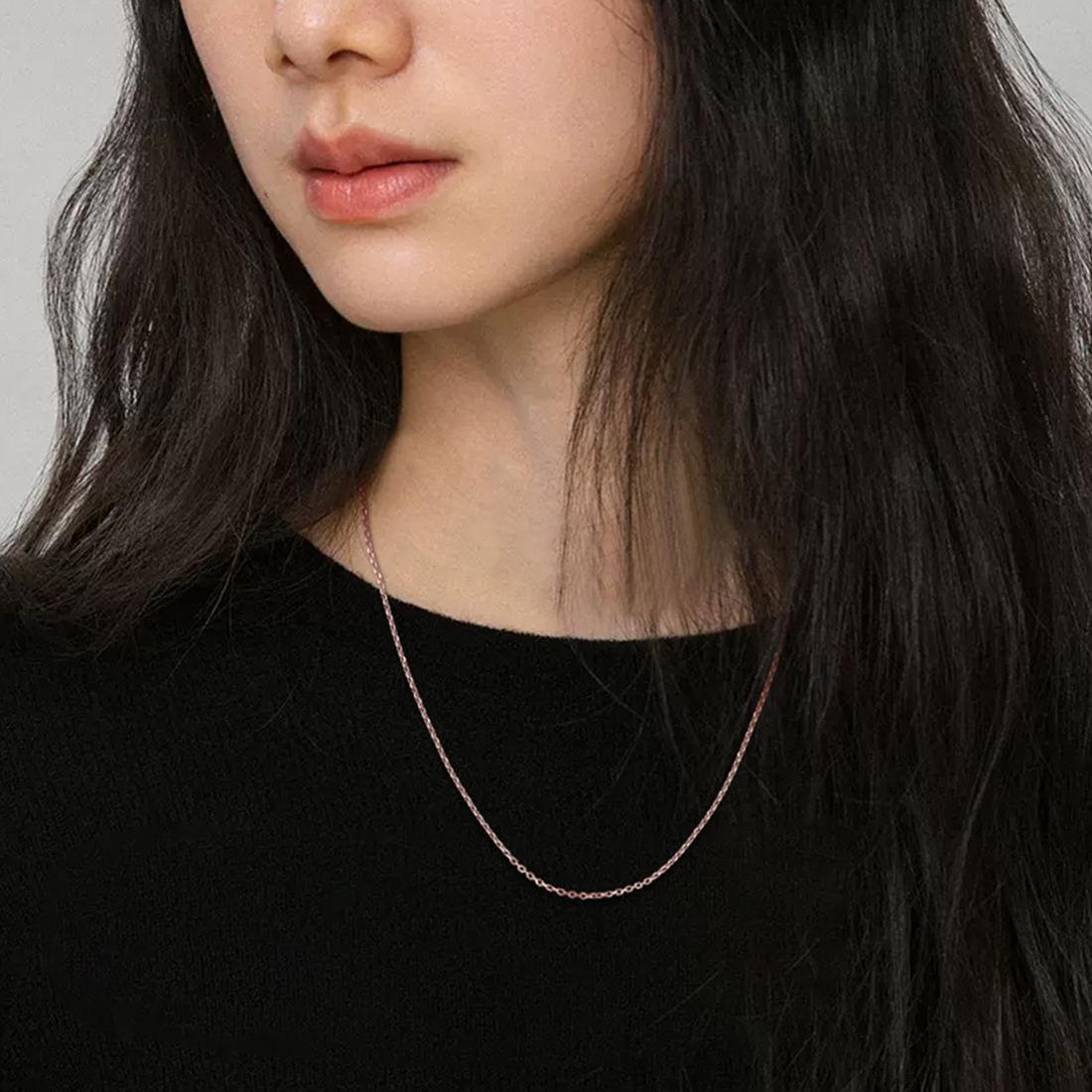 1.5mm Tiny Rolo Chain Necklace for Women