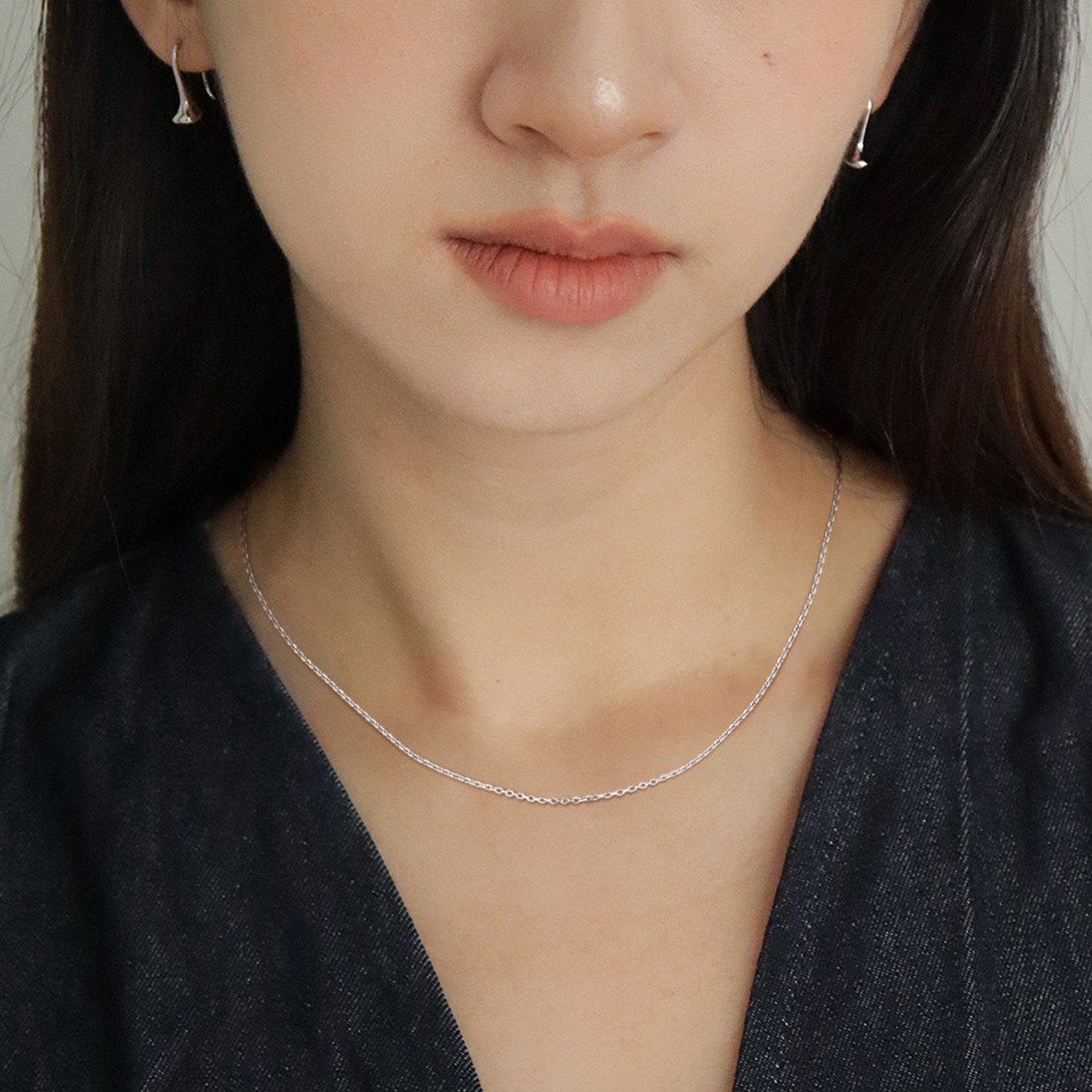 1.5mm Tiny Rolo Chain Necklace for Women