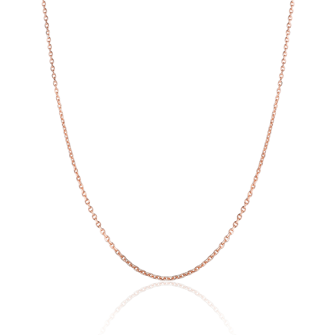 1.5mm Tiny Rolo Chain Necklace in Rose Gold Plated