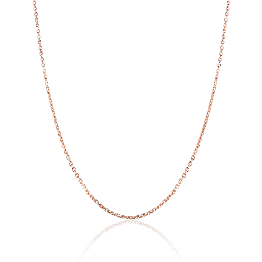 1.5mm Tiny Rolo Chain Necklace in Rose Gold Plated