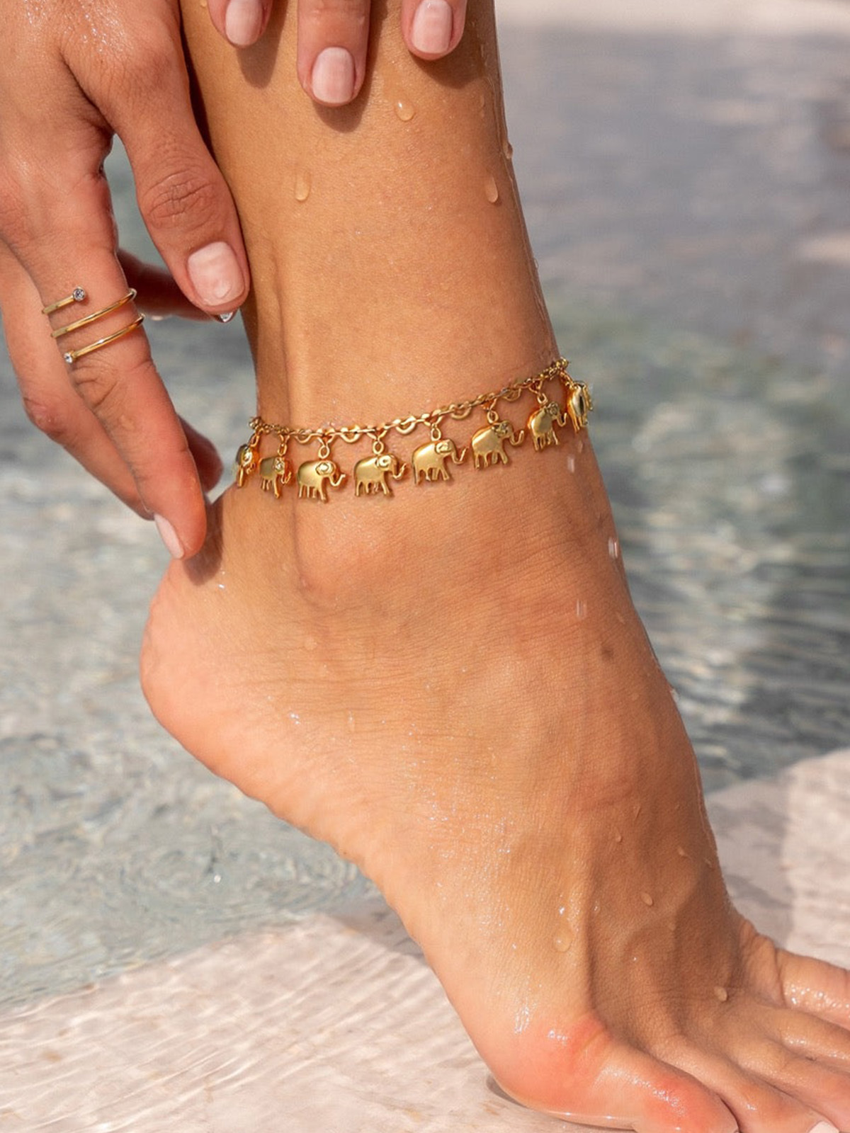 Little Elephant Anklet in 18K Gold Plated