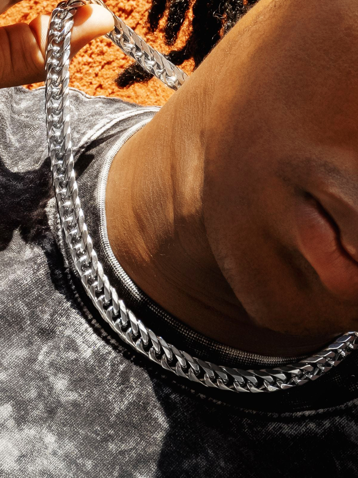 12mm Thick Chunky Franco Curb Link Chain Necklace in Stainless