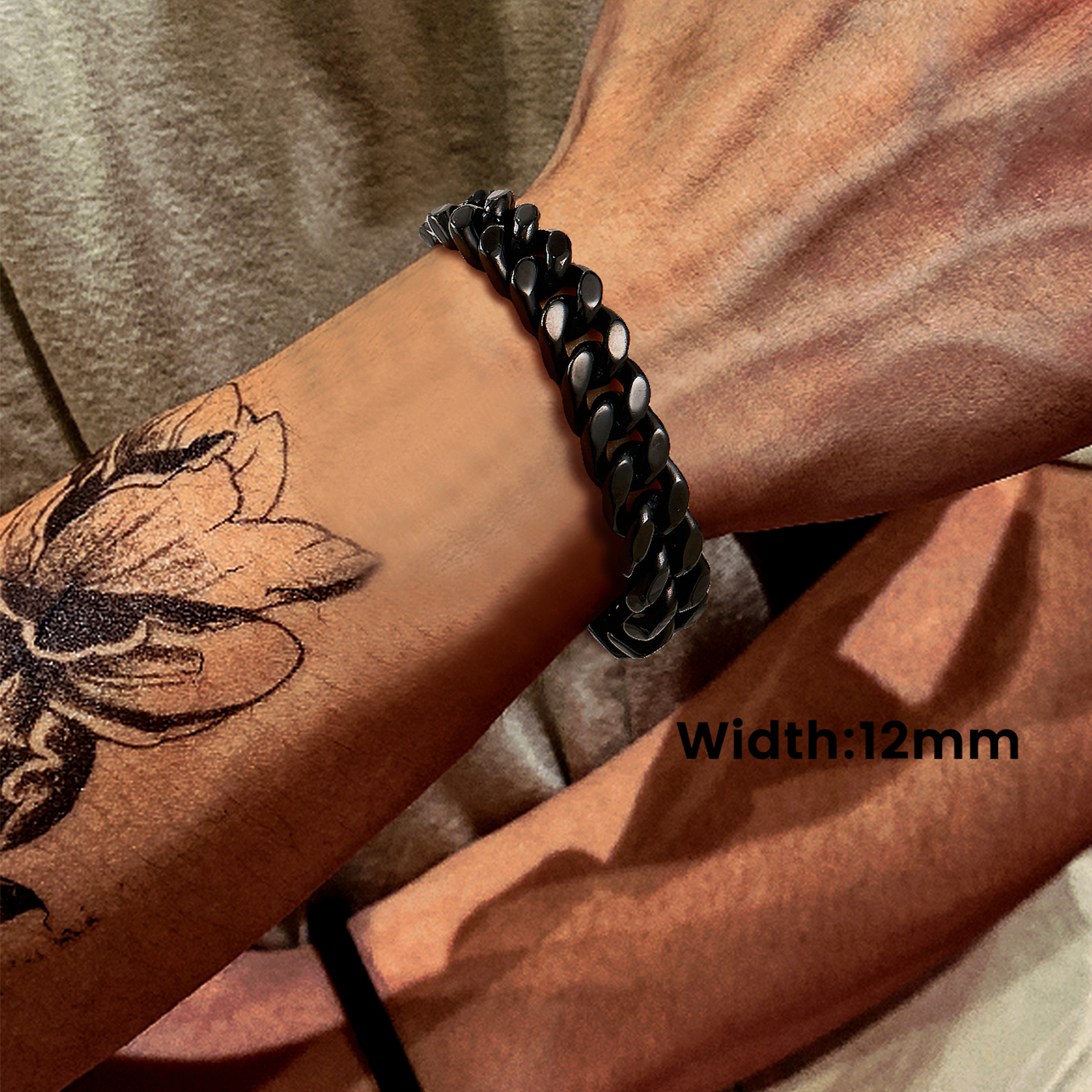 12mm Miami Cuban Chain Bracelet for Men-03