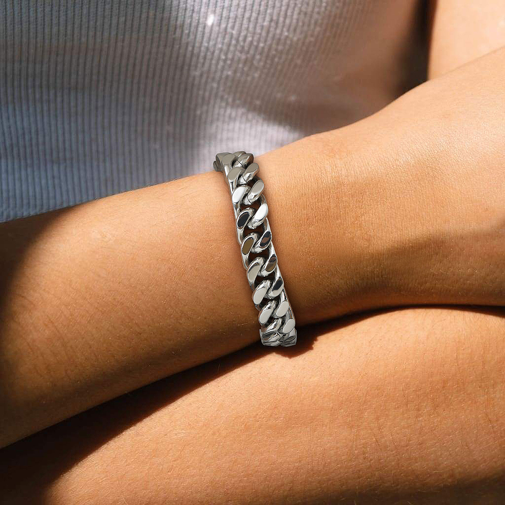 12mm Miami Cuban Chain Bracelet for Women