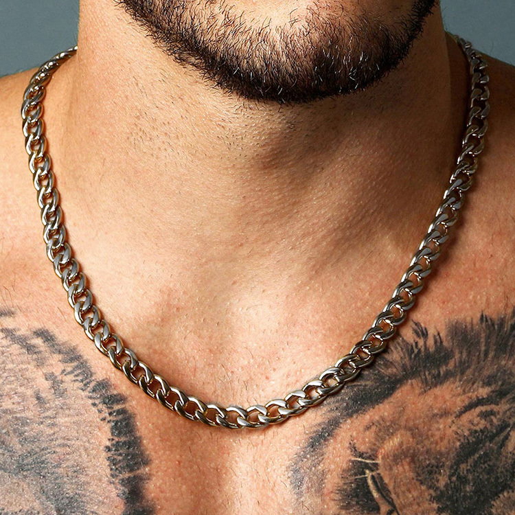 12mm Thick Cuban Chain Necklace for Men