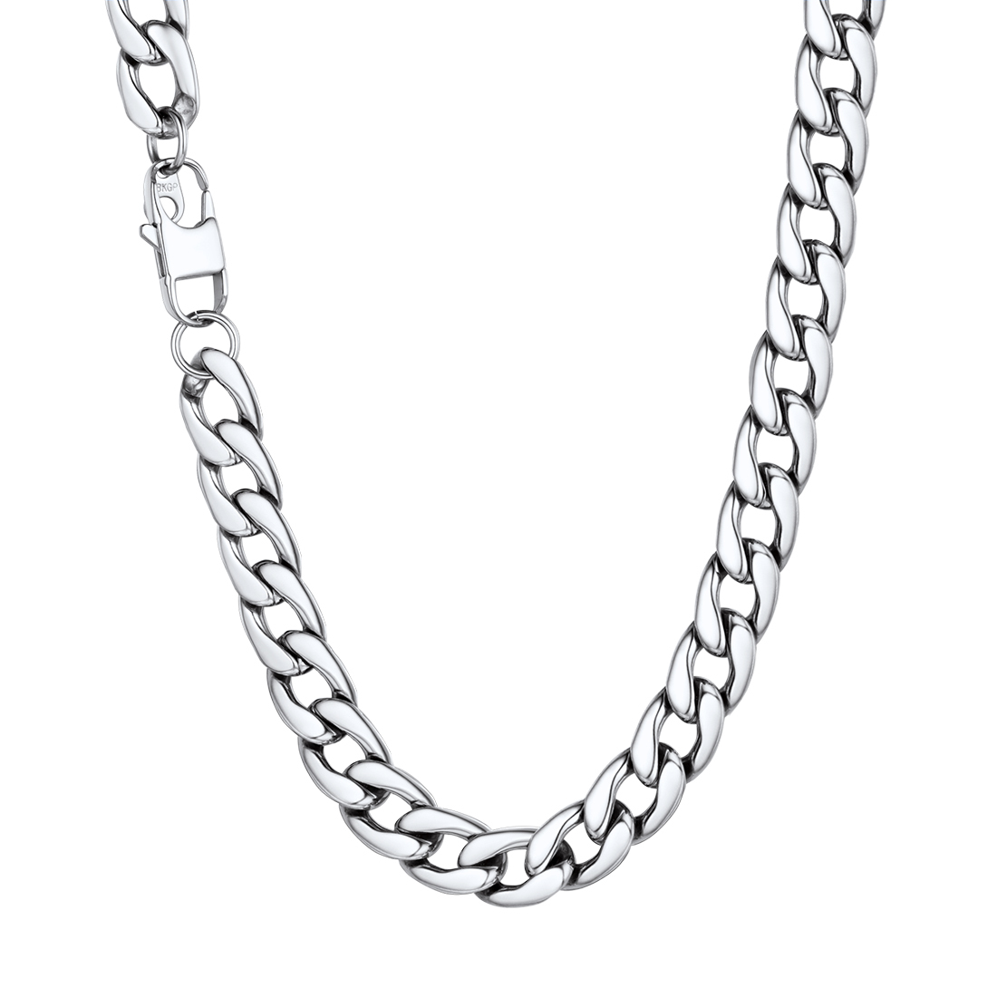 12mm Thick Cuban Chain Necklace in Stainless