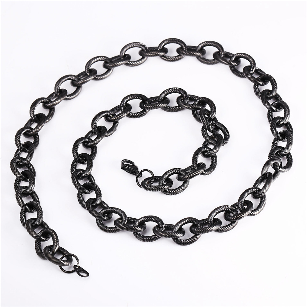 13mm Thick Circle Chain Necklace, Stainless Steel-01