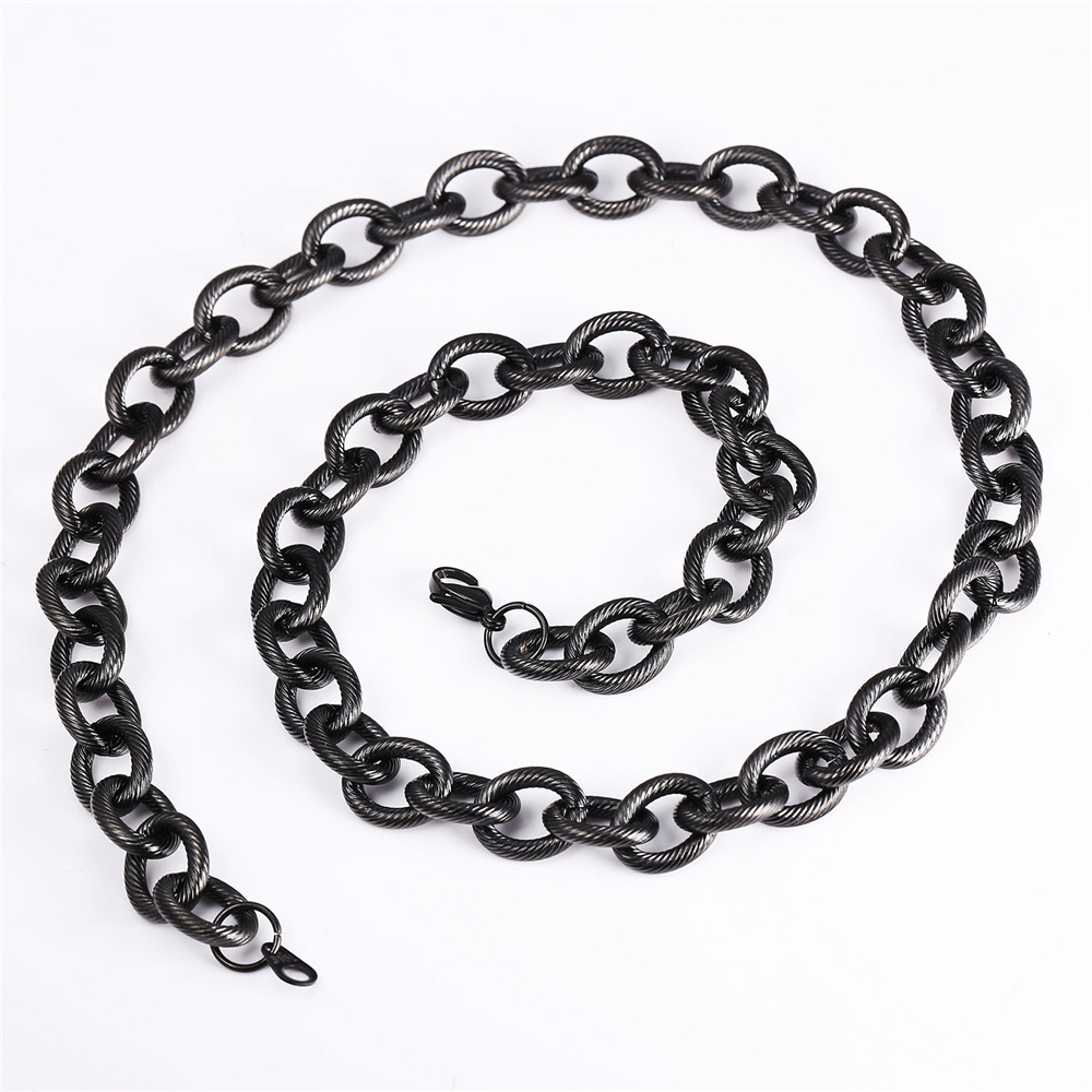 13mm Thick Circle Chain Necklace, Stainless Steel-01