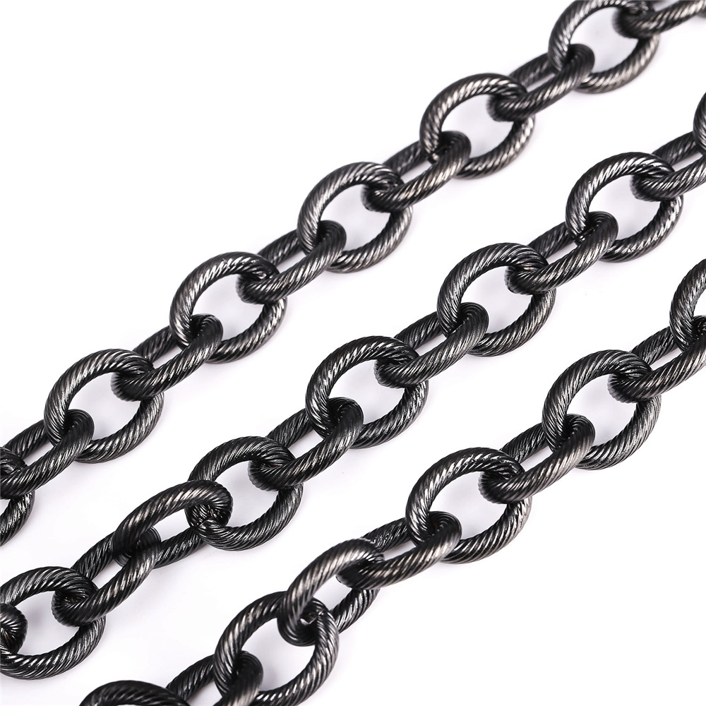 13mm Thick Circle Chain Necklace, Stainless Steel-03
