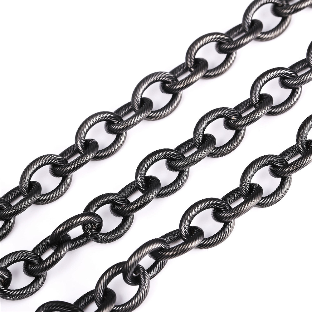 13mm Thick Circle Chain Necklace, Stainless Steel-03