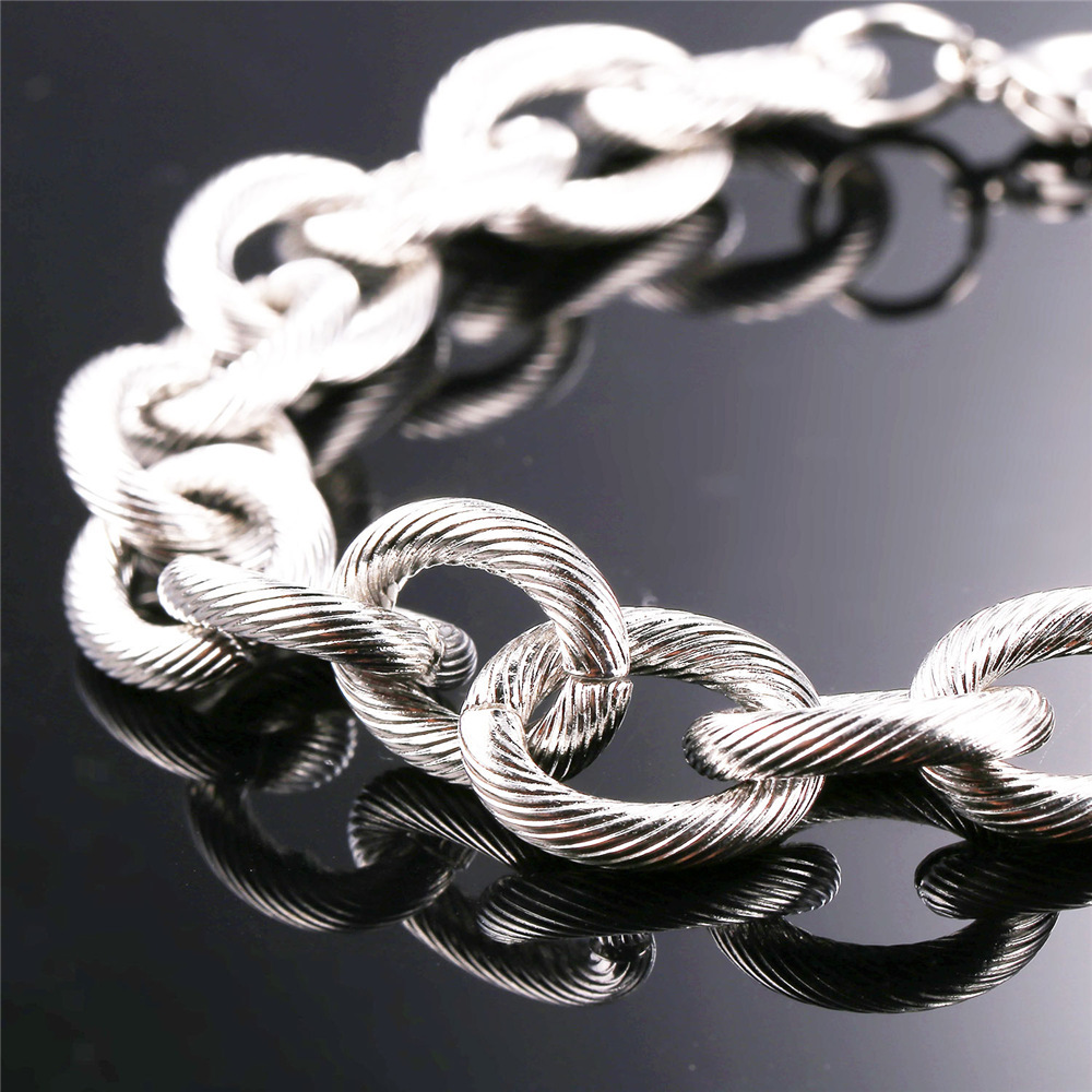 13mm Thick Circle Chain Necklace, Stainless Steel-04