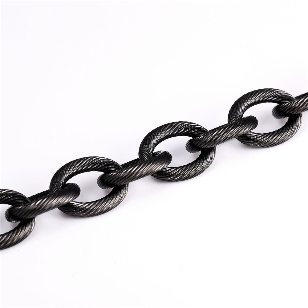 13mm Thick Circle Chain Necklace, Stainless Steel-04