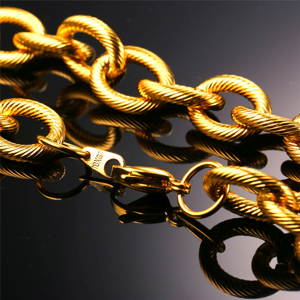 13mm Thick Circle Chain Necklace, Stainless Steel-04