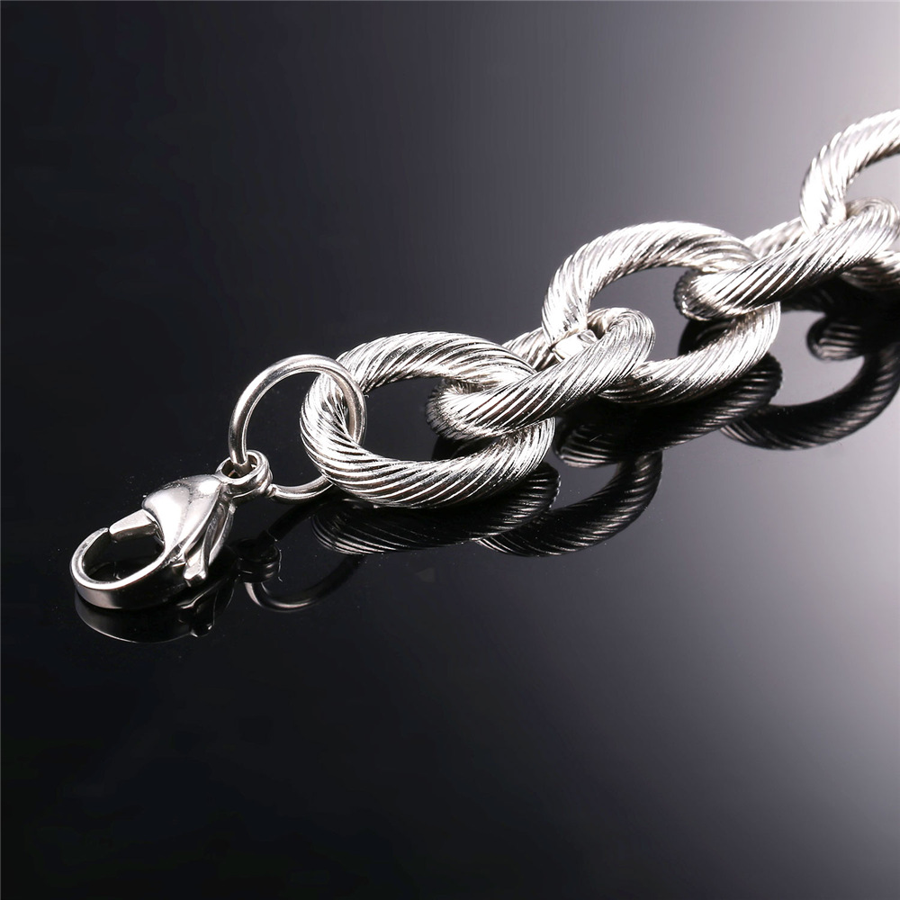 13mm Thick Circle Chain Necklace, Stainless Steel-05