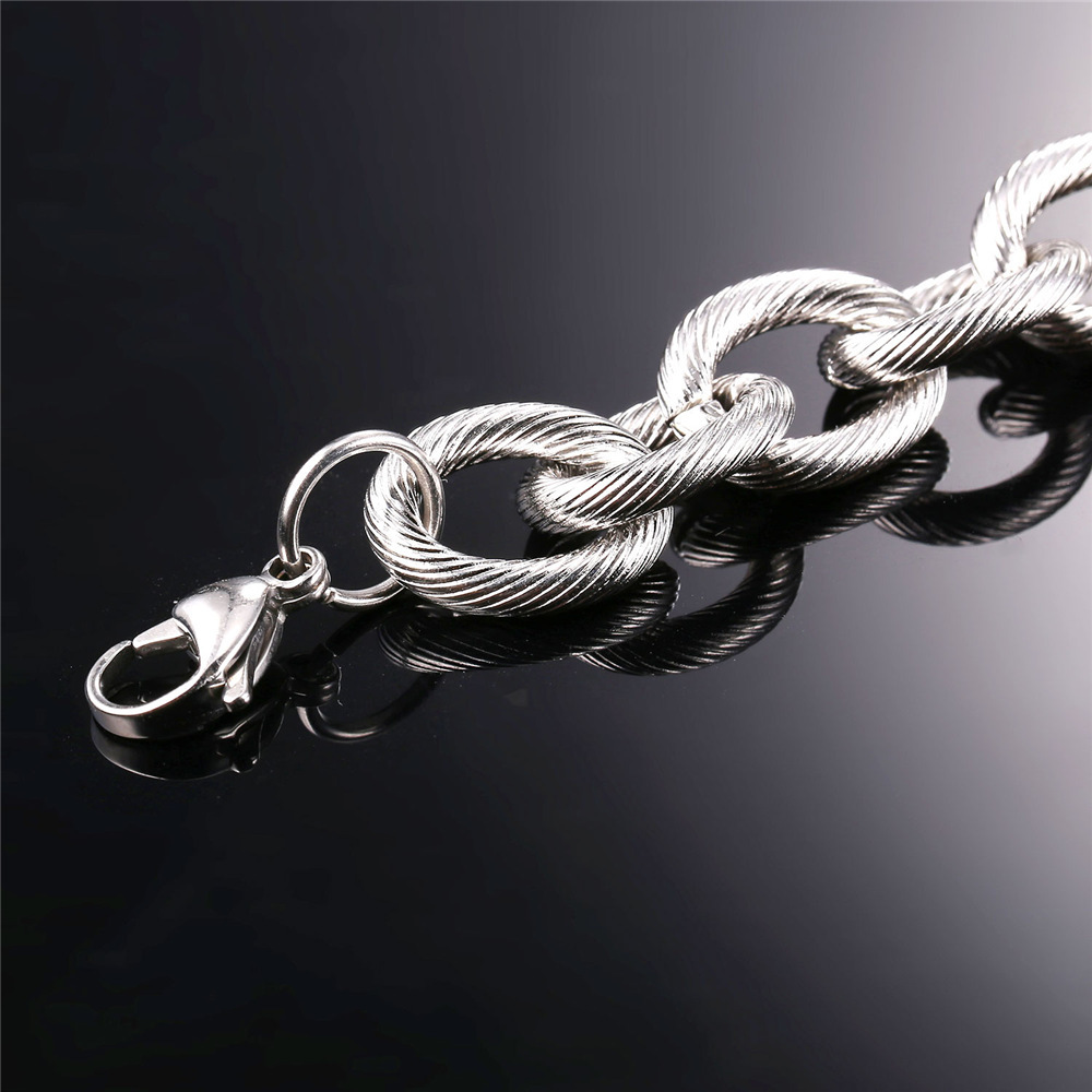 13mm Thick Circle Chain Necklace, Stainless Steel-05