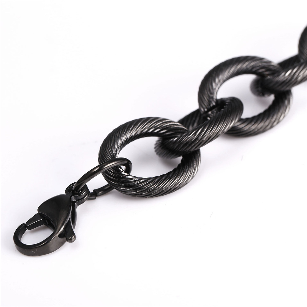 13mm Thick Circle Chain Necklace, Stainless Steel-05