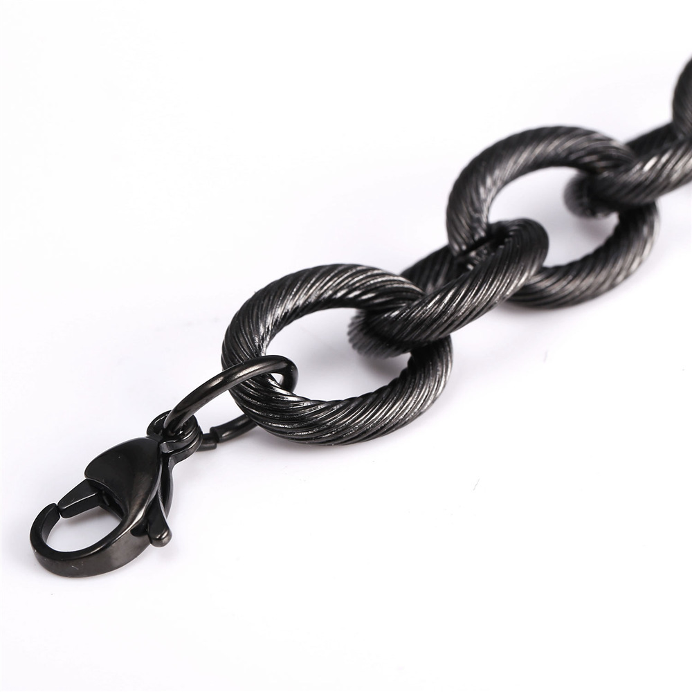 13mm Thick Circle Chain Necklace, Stainless Steel-05