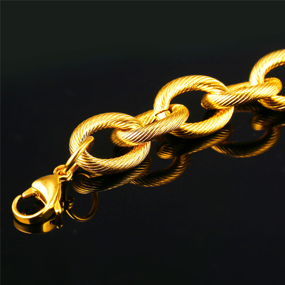 13mm Thick Circle Chain Necklace, Stainless Steel-05