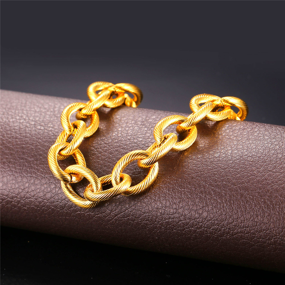 13mm Thick Circle Chain Necklace, Stainless Steel-06