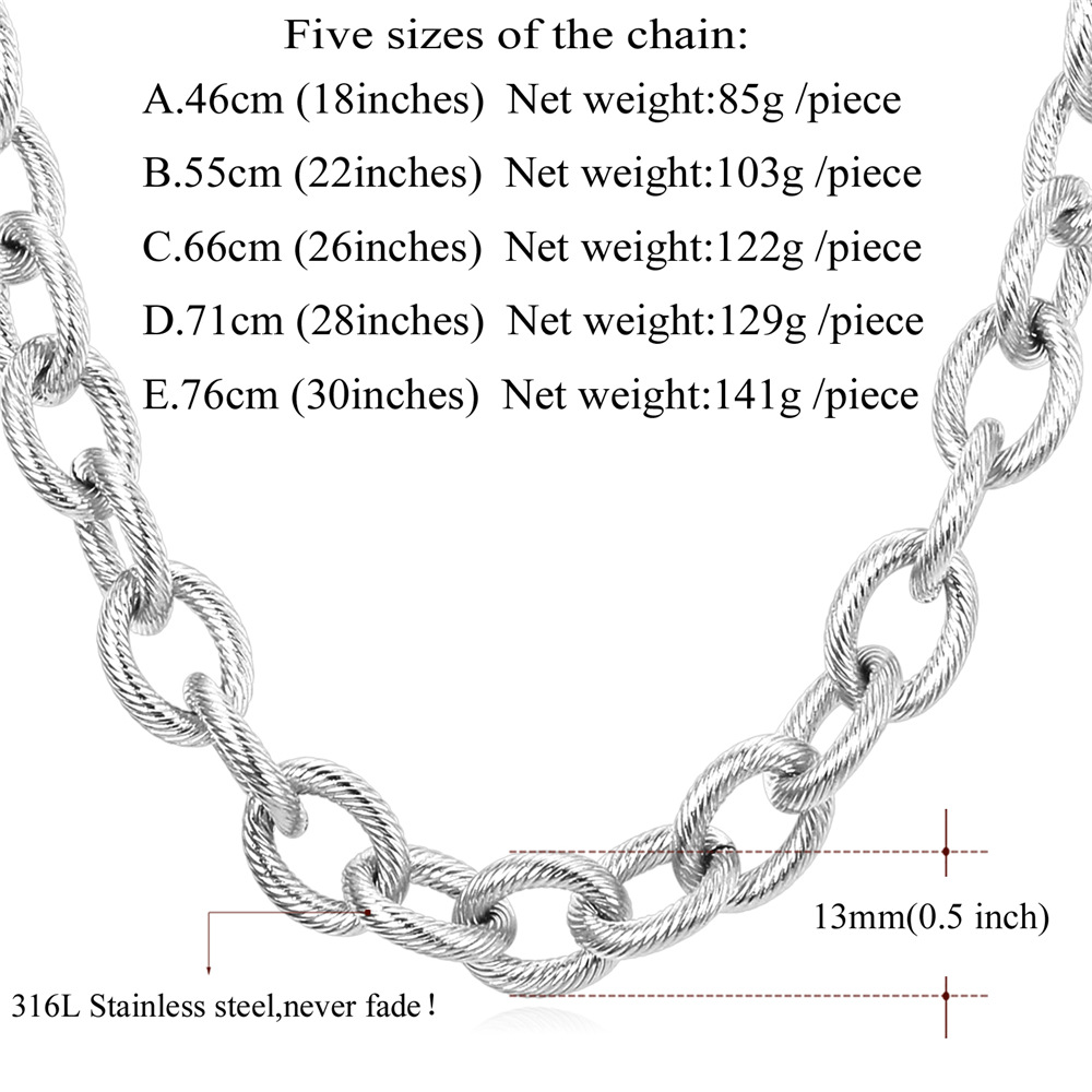 13mm Thick Circle Chain Necklace Details-Necklace Length, Weight 02