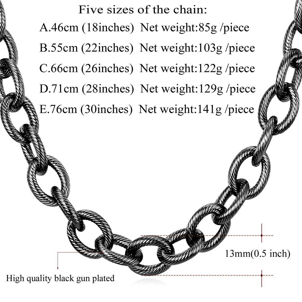 13mm Thick Circle Chain Necklace Details-Necklace Length, Weight 02