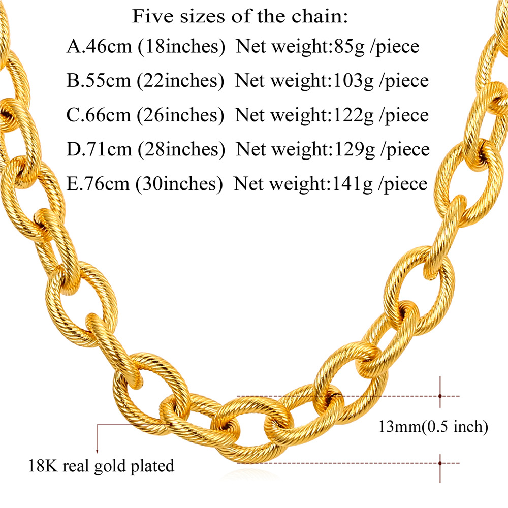 13mm Thick Circle Chain Necklace Details-Necklace Length, Weight 02