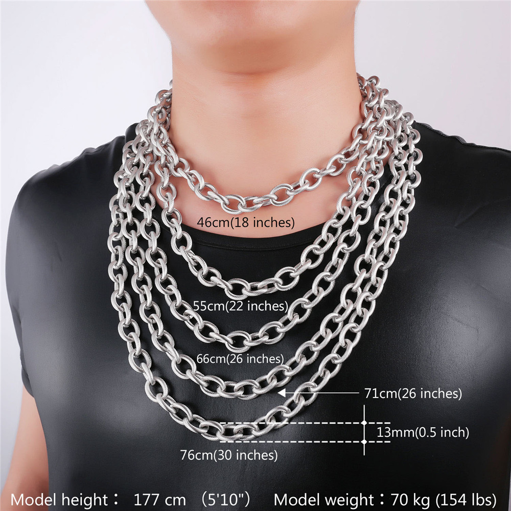 13mm Thick Circle Chain Necklace Details-Necklace Length, Weight 01