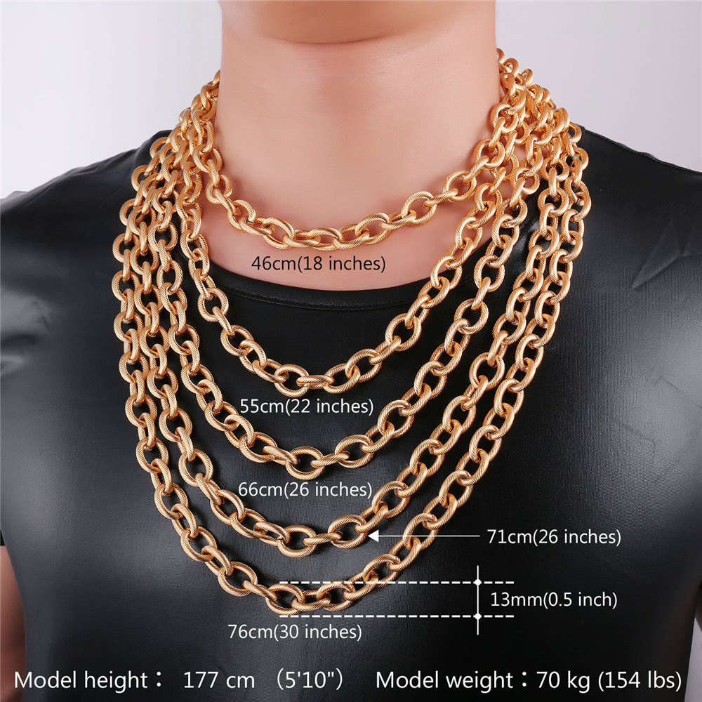 13mm Thick Circle Chain Necklace Details-Necklace Length, Weight 01