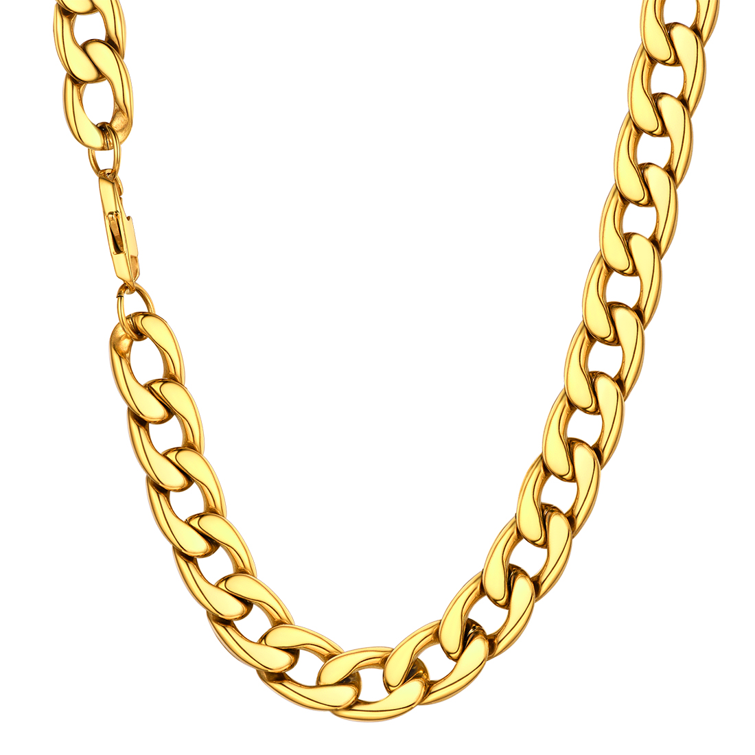 15mm Thick Cuban Chain Necklace in 18K Gold Plated